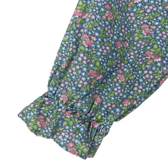 Vintage Polly Flinders Cotton Floral Embroidered Smocked Dress Cottage Size 4T - Picture 5 of 10